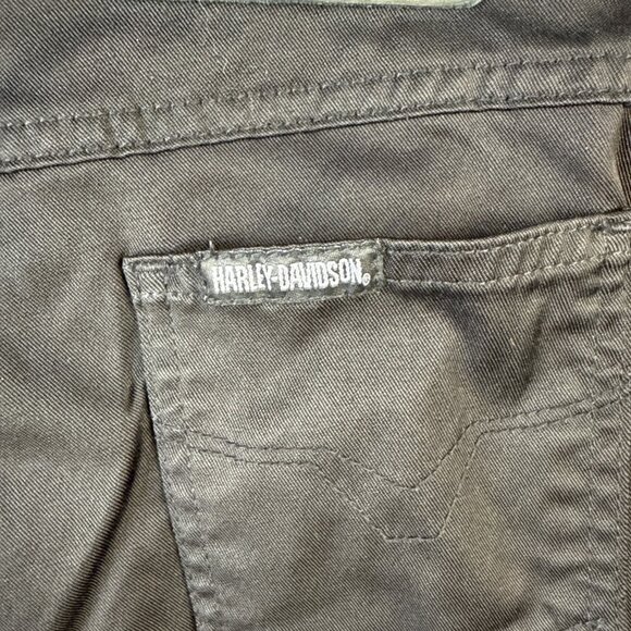 Harley Davidson Pants Womens Size 4 (28x30) Bootcut Biker Western Nylon Cotton - Picture 9 of 13